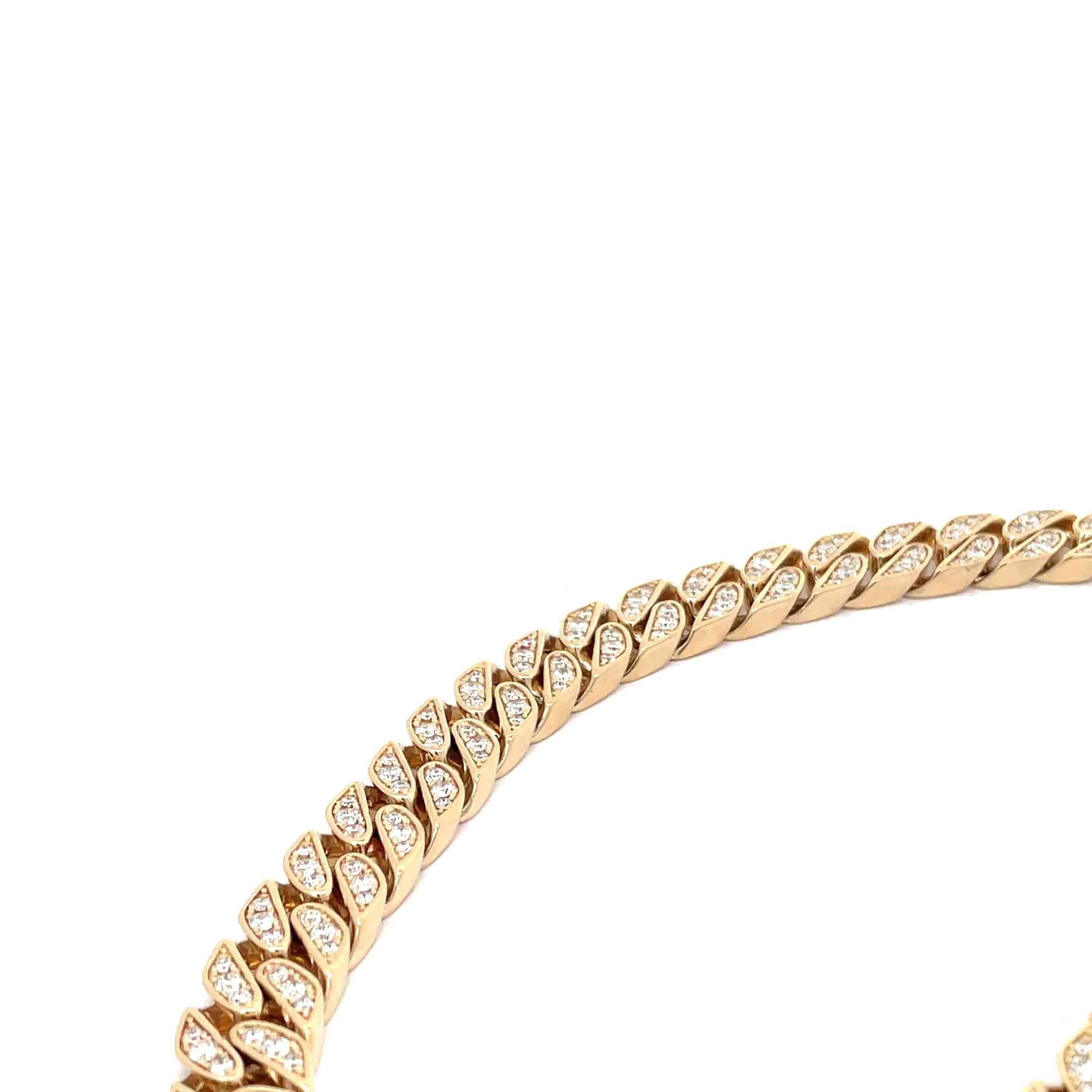 Celoray 14K Solid Gold 8mm Cuban Chain with VVS Lab Diamond Necklace 50cm Celoray 14K Solid Gold 8mm Cuban Chain with VVS Lab Diamond Necklace 50cm
