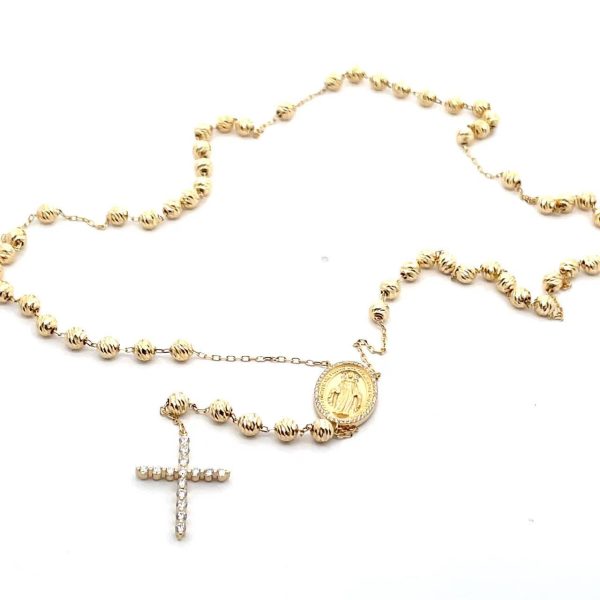 Celoray 18K Yellow Gold Special Design Rossary Necklace for Women