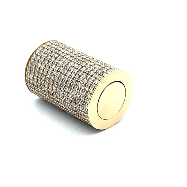 Celoray Unique Design Yellow Gold Srcew Diamond Clasp for 6mm Rope Chain