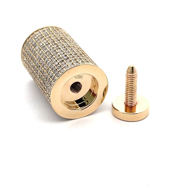 Celoray Unique Design Yellow Gold Srcew Diamond Clasp for 6mm Rope Chain