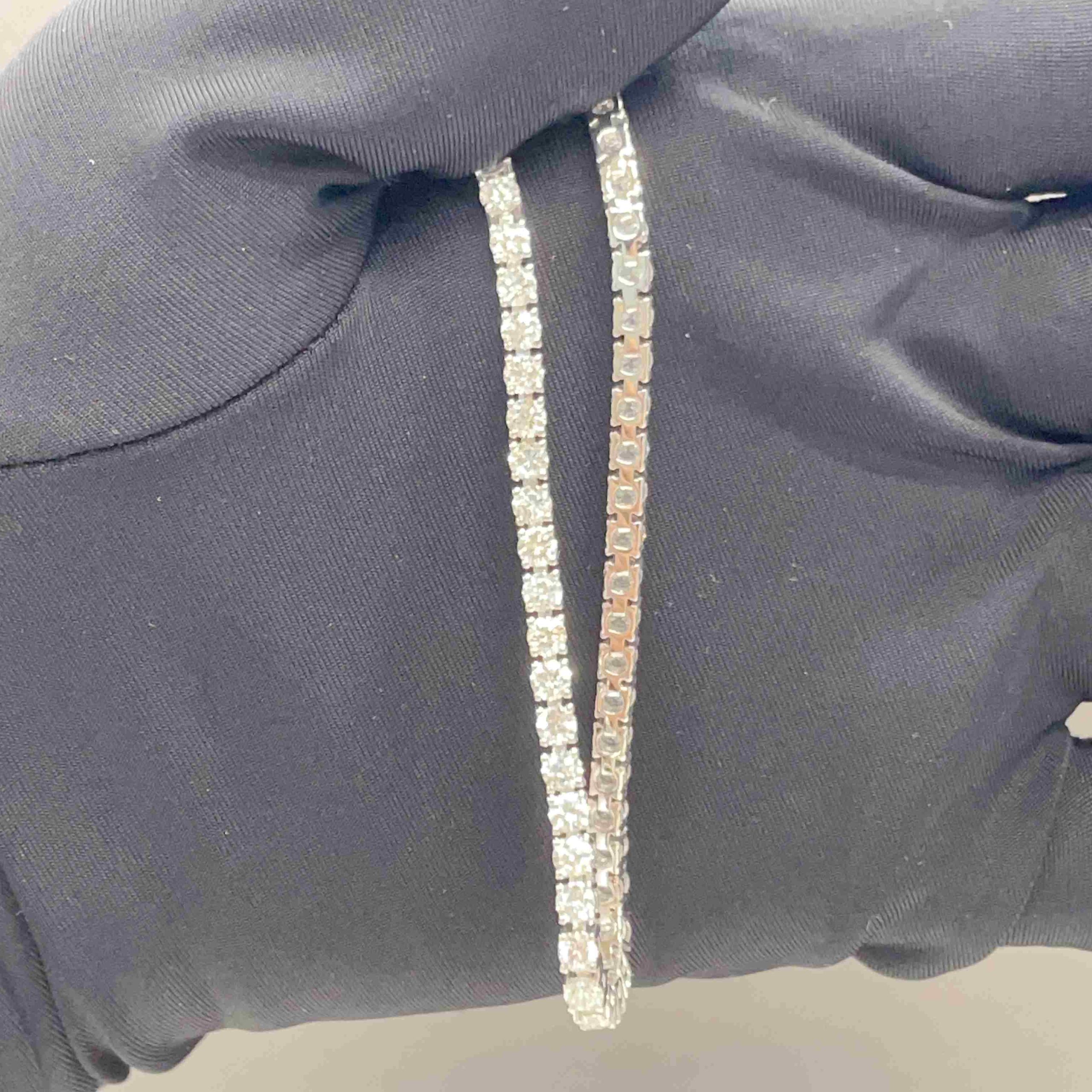 Celoray Customized 18K White Gold 5.5CTTW Lab Diamond Tennis Bracelet Celoray Customized 18K White Gold 5.5CTTW Lab Diamond Tennis Bracelet