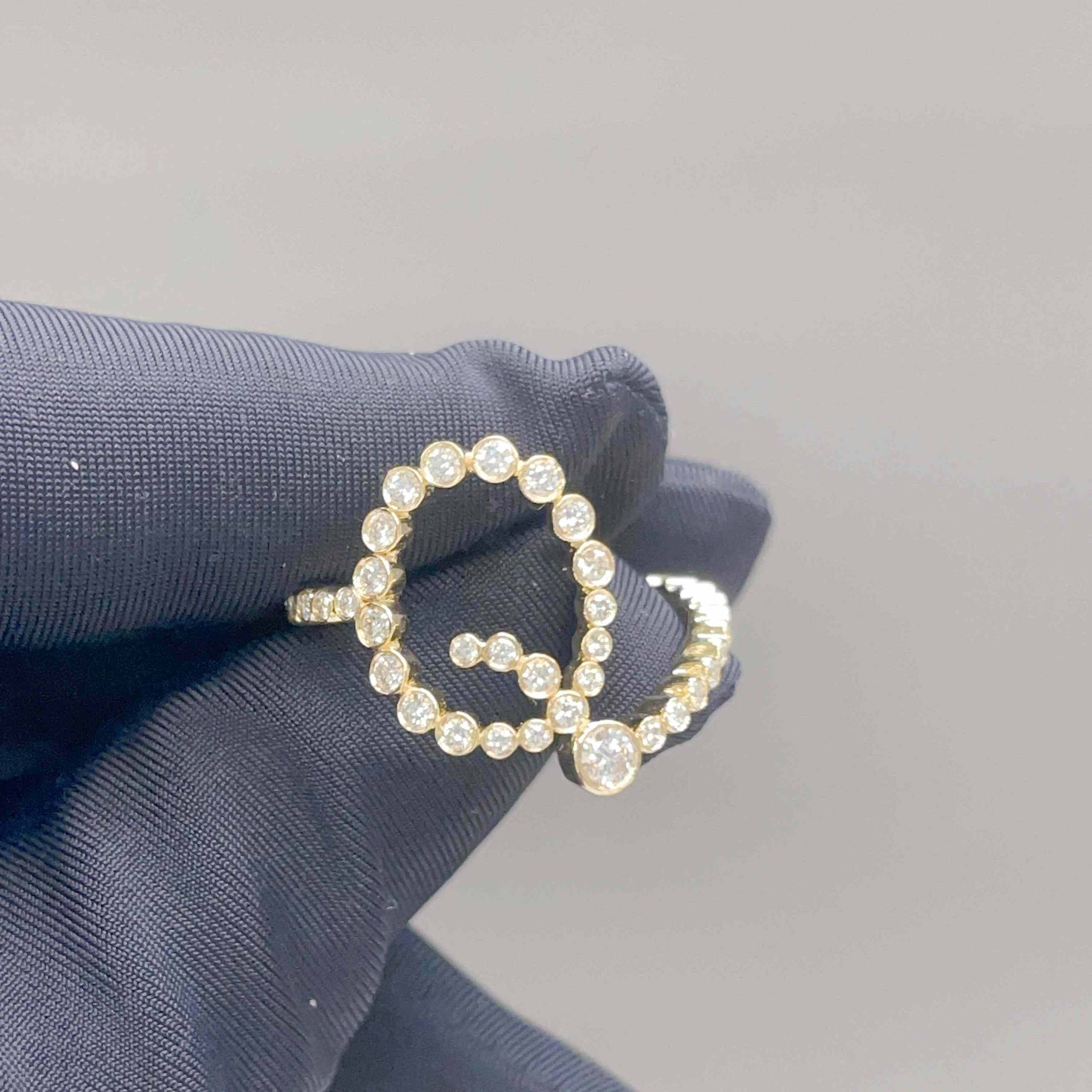 Celoray Customized 14K Yellow Gold Ring Letter Q With VS full lab diamond Celoray Customized 14K Yellow Gold Ring Letter Q With VS full lab diamond