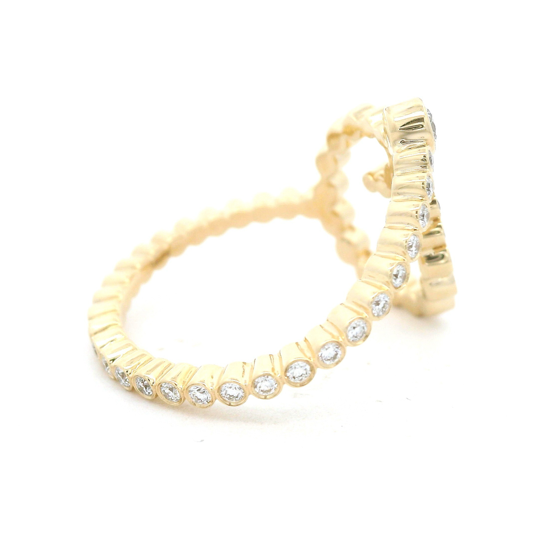 Celoray Customized 14K Yellow Gold Ring Letter Q With VS full lab diamond Celoray Customized 14K Yellow Gold Ring Letter Q With VS full lab diamond