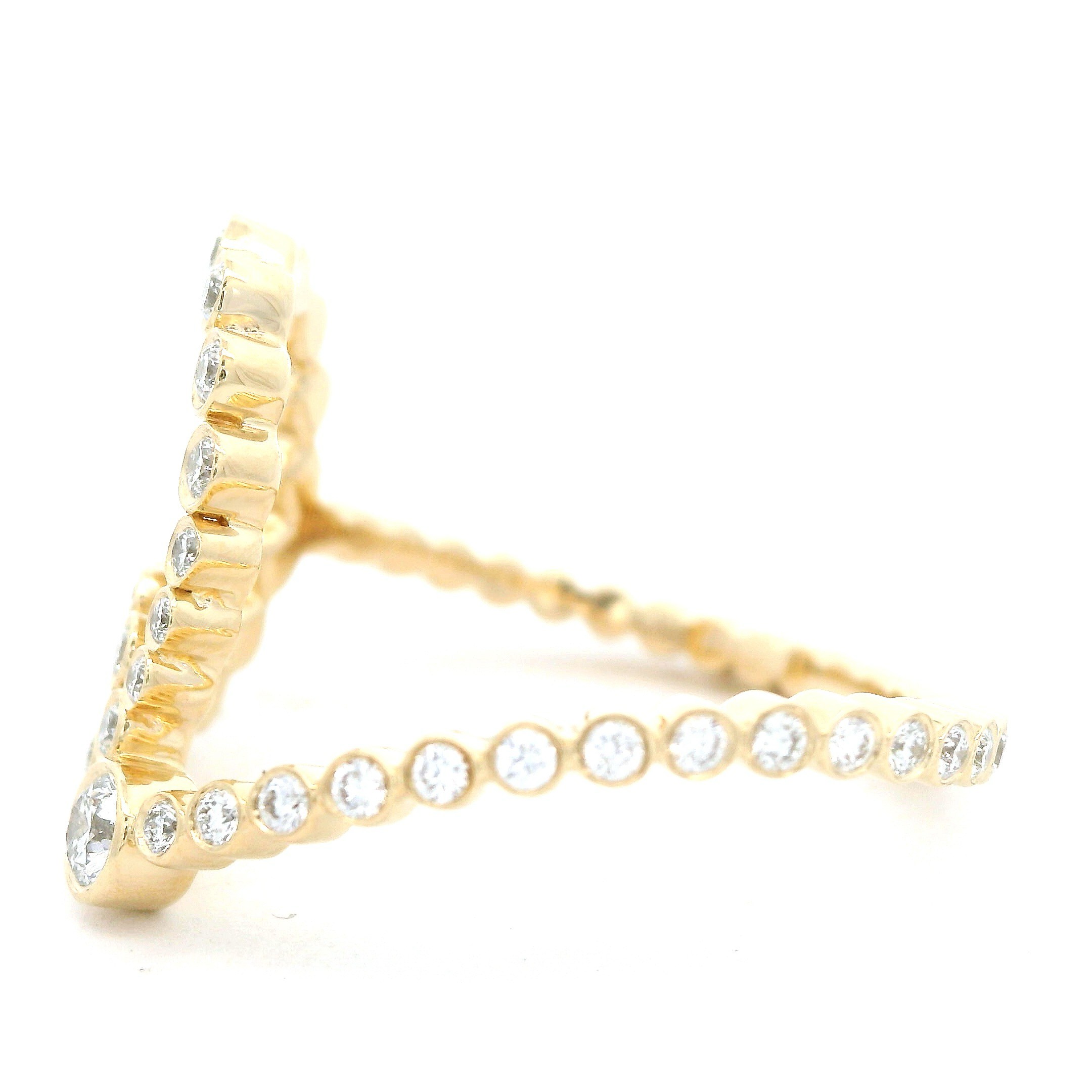 Celoray Customized 14K Yellow Gold Ring Letter Q With VS full lab diamond Celoray Customized 14K Yellow Gold Ring Letter Q With VS full lab diamond