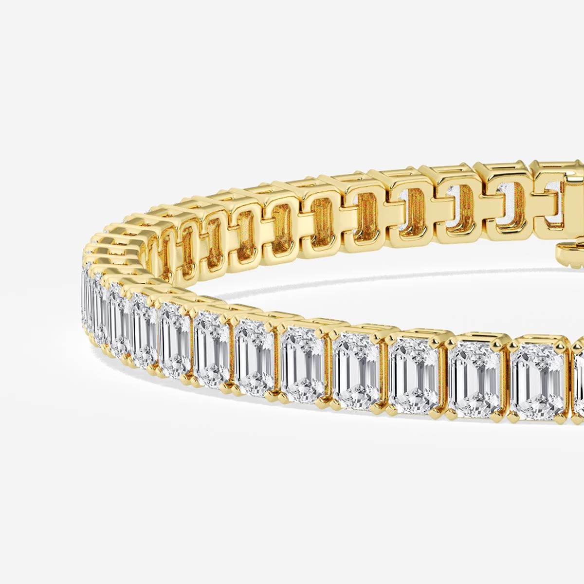 Celoray 14K Solid Gold 12ctw Emerald Cut Diamond Tennis Bracelet Prong Setting Celoray 14K Solid Gold 12ctw Emerald Cut Diamond Tennis Bracelet Prong Setting
