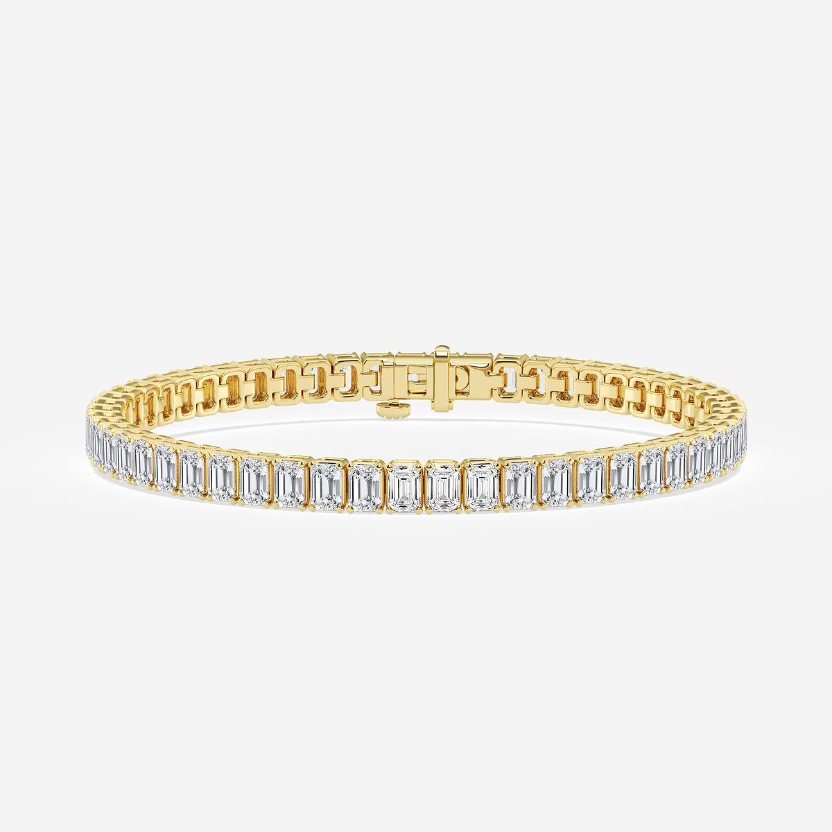 Celoray 14K Solid Gold 12ctw Emerald Cut Diamond Tennis Bracelet Prong Setting Celoray 14K Solid Gold 12ctw Emerald Cut Diamond Tennis Bracelet Prong Setting