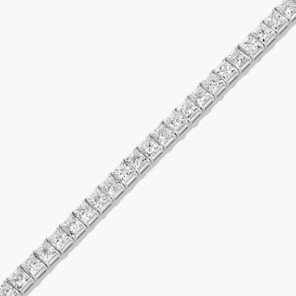 Celoray 14K Solid Gold 15ctw Princess Diamond Tennis Bracelet Prong Setting