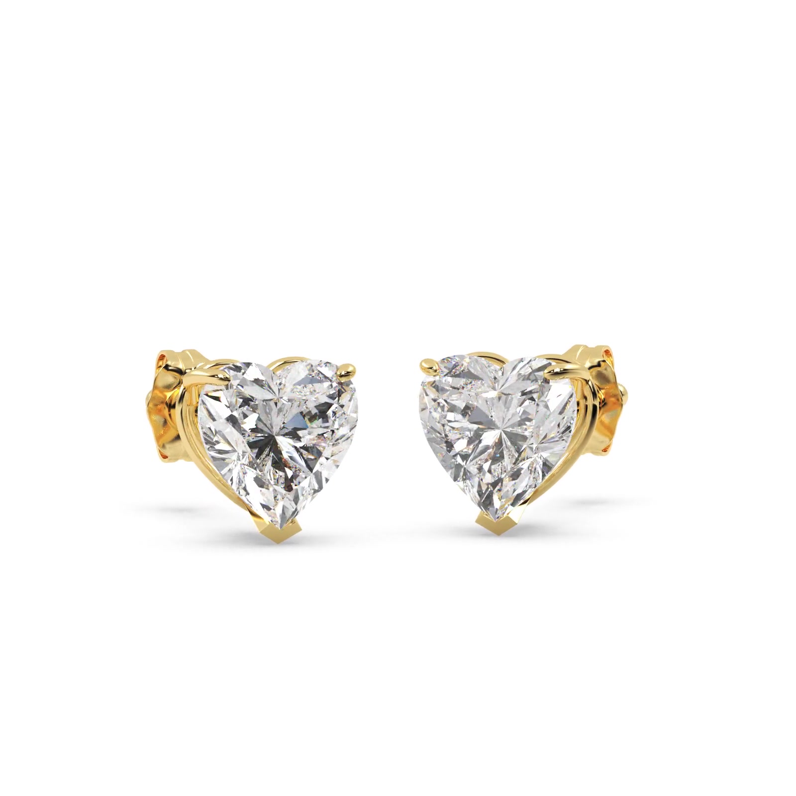 Celoray Customized Heart Solitaire Earstuds VS Lab Diamond Earrings In 18k Solid Gold Celoray Customized Heart Solitaire Earstuds VS Lab Diamond Earrings In 18k Solid Gold