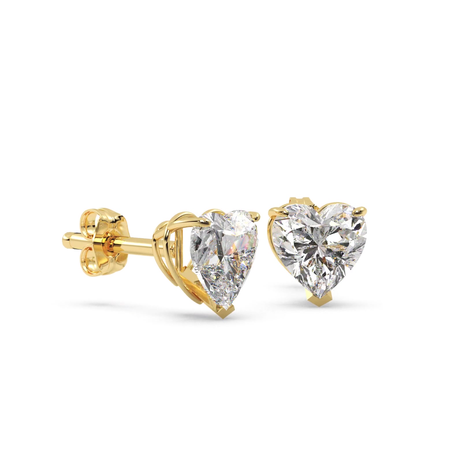 Celoray Customized Heart Solitaire Earstuds VS Lab Diamond Earrings In 18k Solid Gold Celoray Customized Heart Solitaire Earstuds VS Lab Diamond Earrings In 18k Solid Gold