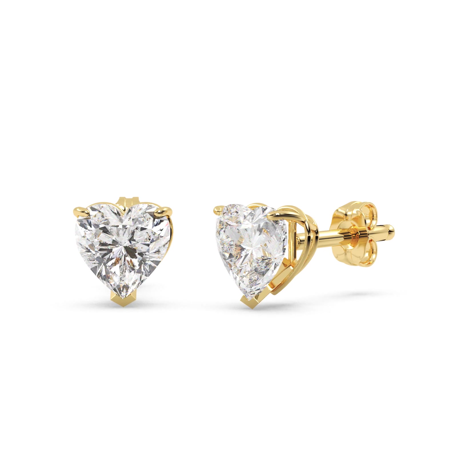 Celoray Customized Heart Solitaire Earstuds VS Lab Diamond Earrings In 18k Solid Gold Celoray Customized Heart Solitaire Earstuds VS Lab Diamond Earrings In 18k Solid Gold