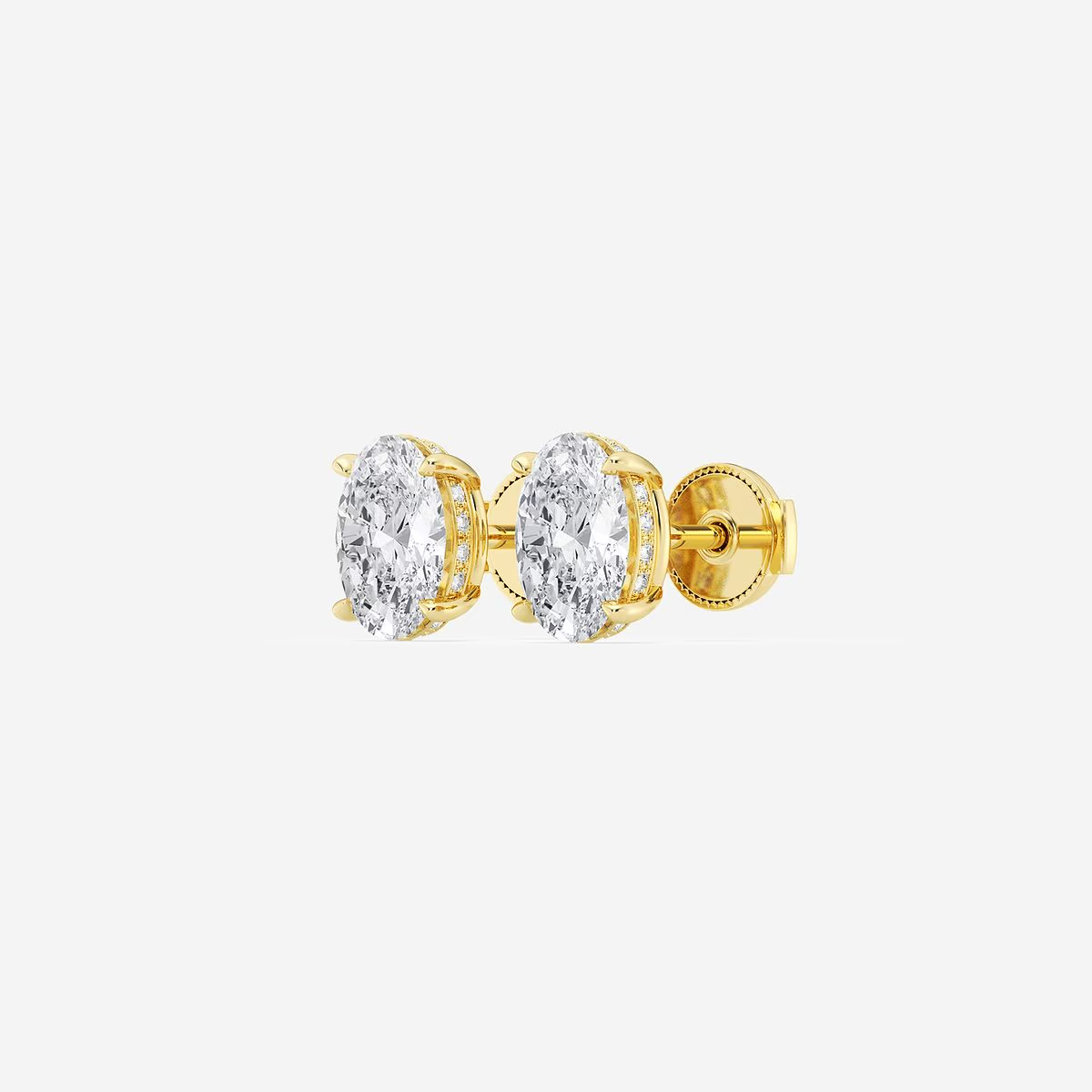Celoray Customized Oval Solitaire Earstuds VS Lab Diamond Earrings In 18k Solid Gold Celoray Customized Oval Solitaire Earstuds VS Lab Diamond Earrings In 18k Solid Gold