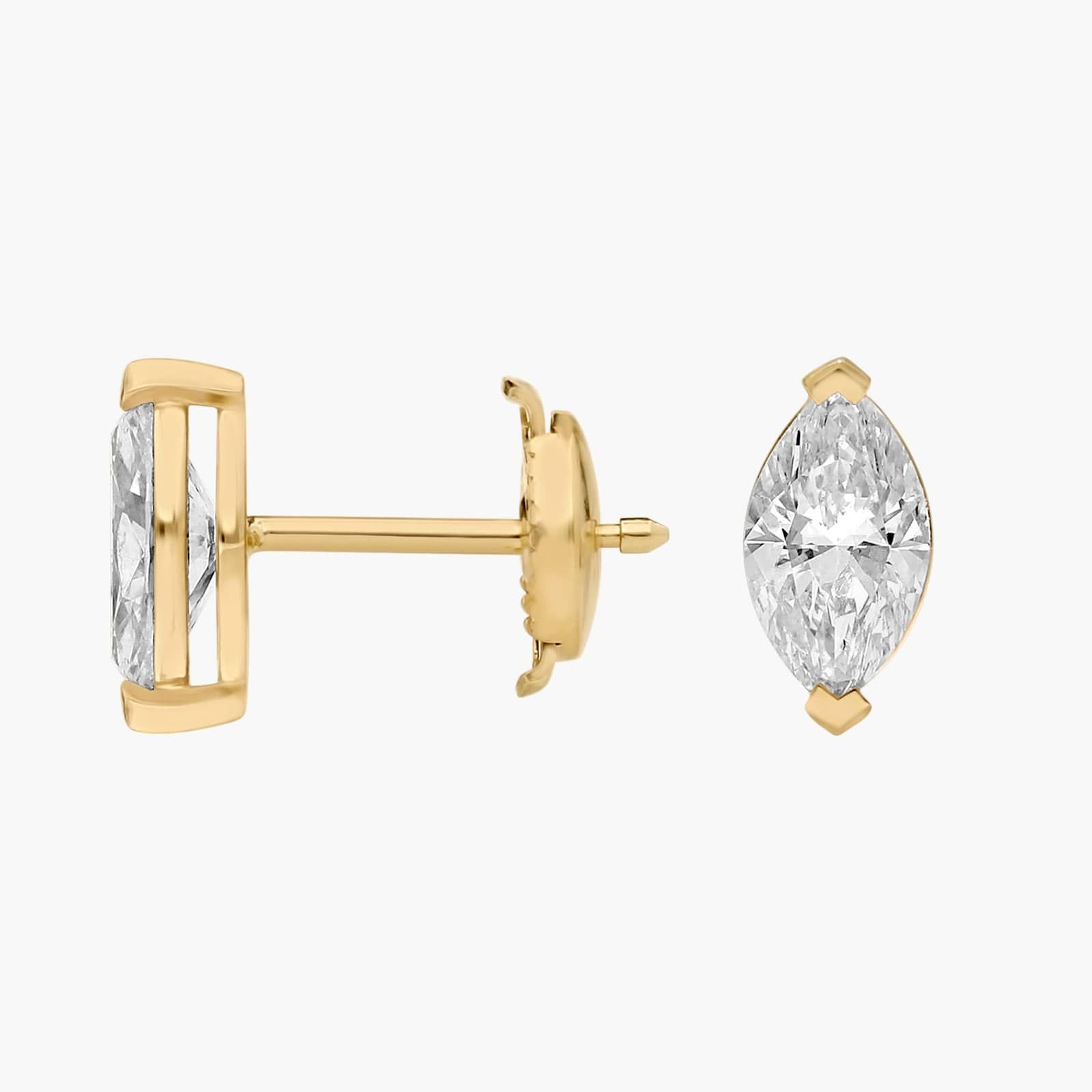 Celoray Customized Marquise Solitaire Earstuds VS Lab Diamond Earrings In 18k Solid Gold Celoray Customized Marquise Solitaire Earstuds VS Lab Diamond Earrings In 18k Solid Gold