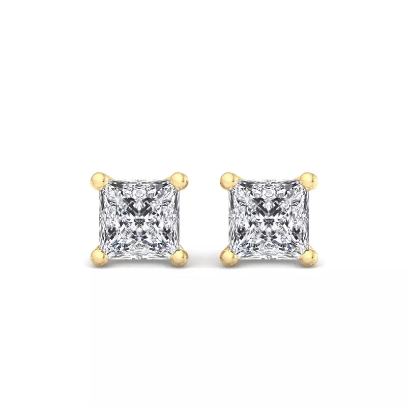 Celoray Customized Princess Solitaire Earstuds VS Lab Diamond Earrings In 18k Solid Gold Celoray Customized Princess Solitaire Earstuds VS Lab Diamond Earrings In 18k Solid Gold