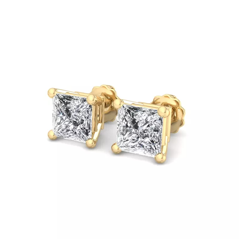 Celoray Customized Princess Solitaire Earstuds VS Lab Diamond Earrings In 18k Solid Gold Celoray Customized Princess Solitaire Earstuds VS Lab Diamond Earrings In 18k Solid Gold