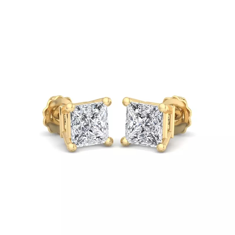 Celoray Customized Princess Solitaire Earstuds VS Lab Diamond Earrings In 18k Solid Gold Celoray Customized Princess Solitaire Earstuds VS Lab Diamond Earrings In 18k Solid Gold
