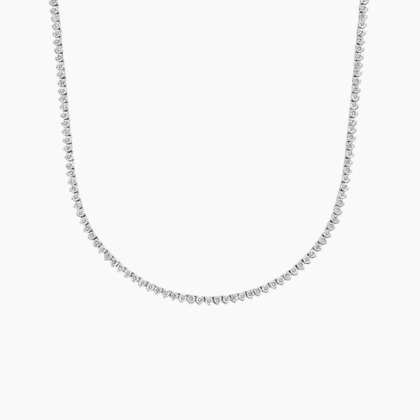Celoray Customized 3ct VS Lab Diamonds Tennis Link Chain Necklace In 14K White Gold