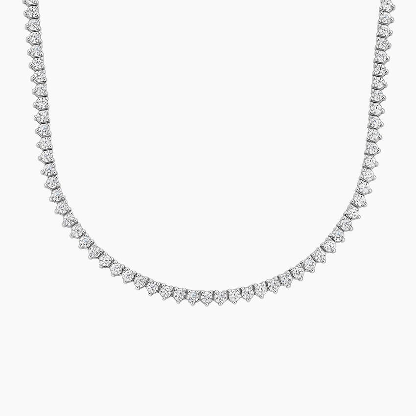 Celoray Custom 14K White Gold 8ct VVS Lab Diamonds Tennis Necklace 16 inch Celoray Custom 14K White Gold 8ct VVS Lab Diamonds Tennis Necklace 16 inch