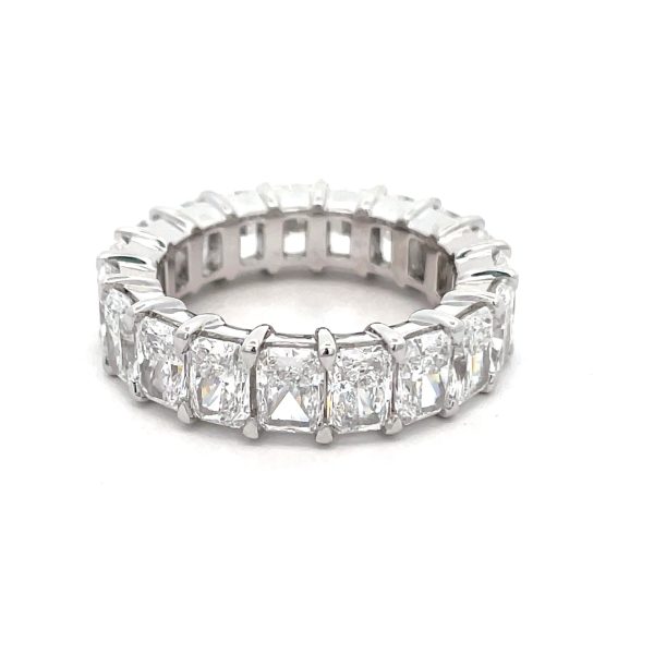 Celoray Customized PT950 Gold 15cttw Radiant Cut VS Lab Diamond Eternity Ring
