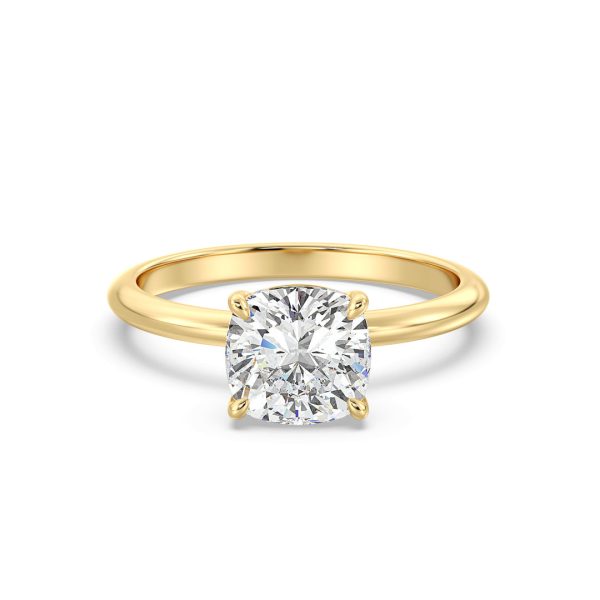 Celoray Customized 18K Solid Gold 3CT IGI Cushion Diamond Solitaire Ring VVS Lab Diamond