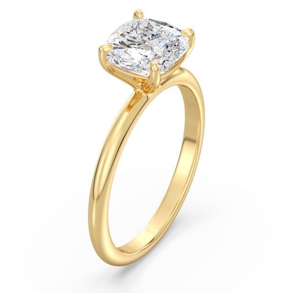 Celoray Customized 18K Solid Gold 3CT IGI Cushion Diamond Solitaire Ring VVS Lab Diamond