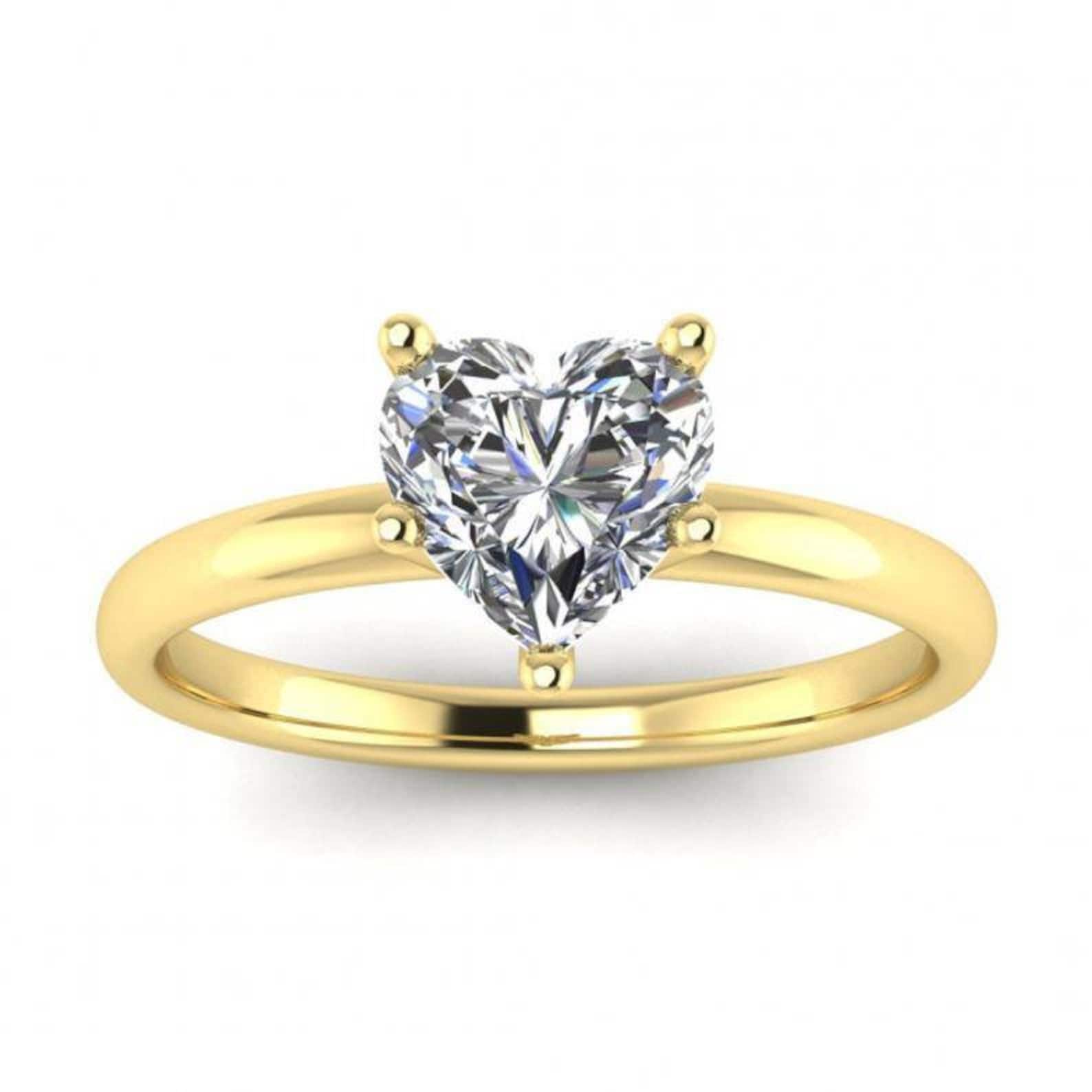 Celoray Custom 18k Solid Gold 3ct Heart Diamond Solitaire Ring for Women Celoray Custom 18k Solid Gold 3ct Heart Diamond Solitaire Ring for Women