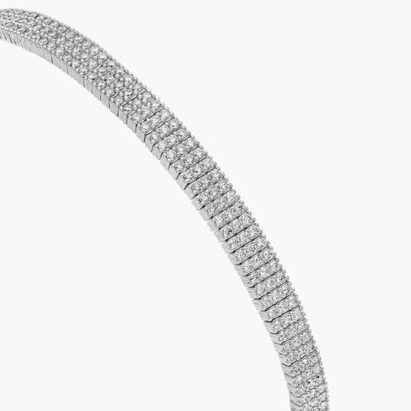 Celoray 14K White Gold 3-Row Lab Grown Pavé Diamond Bracelet 2ctw