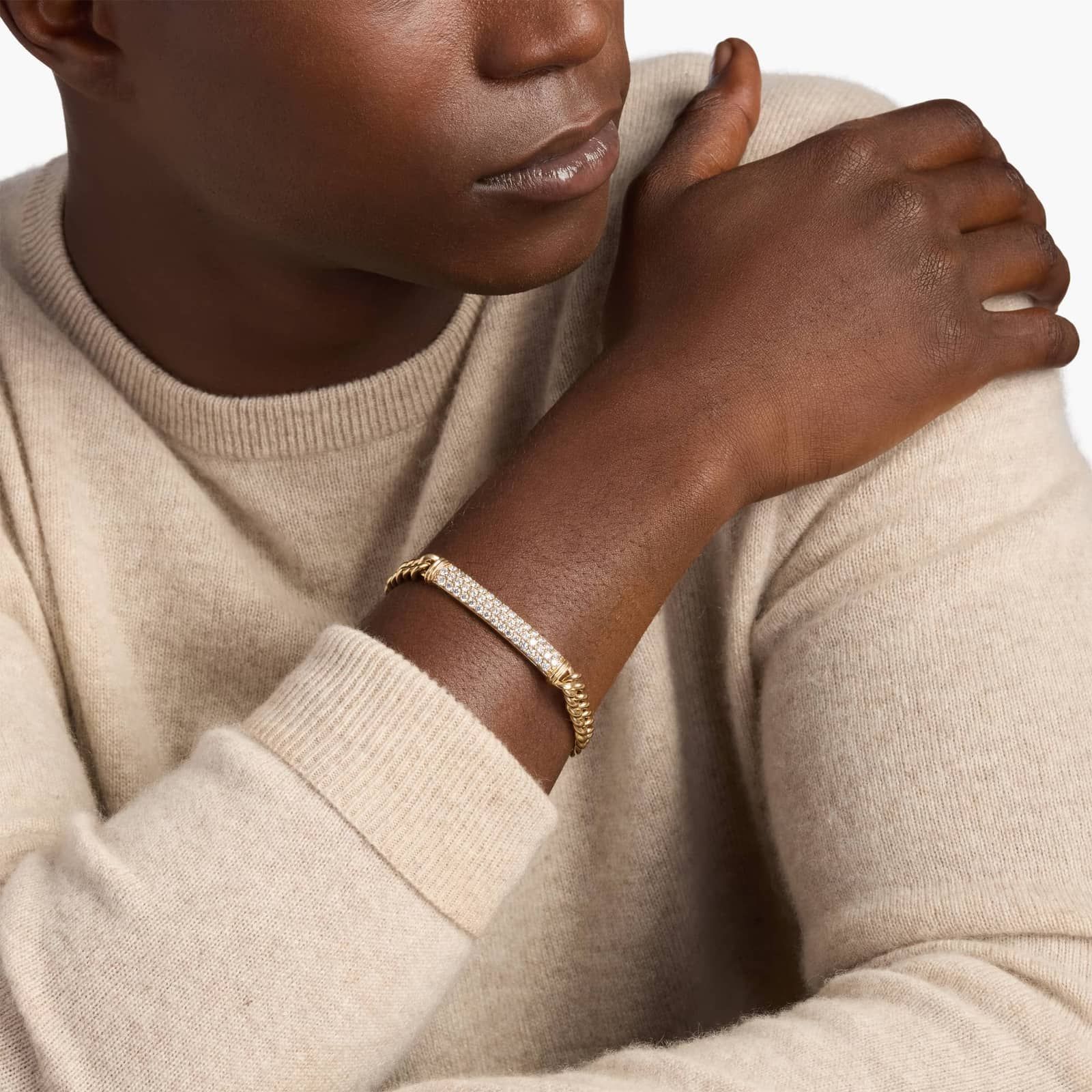 Celoray 2.5ctw Men’s Diamond Link Bar Bracelet In 14K Yellow Gold Celoray 2.5ctw Men’s Diamond Link Bar Bracelet In 14K Yellow Gold