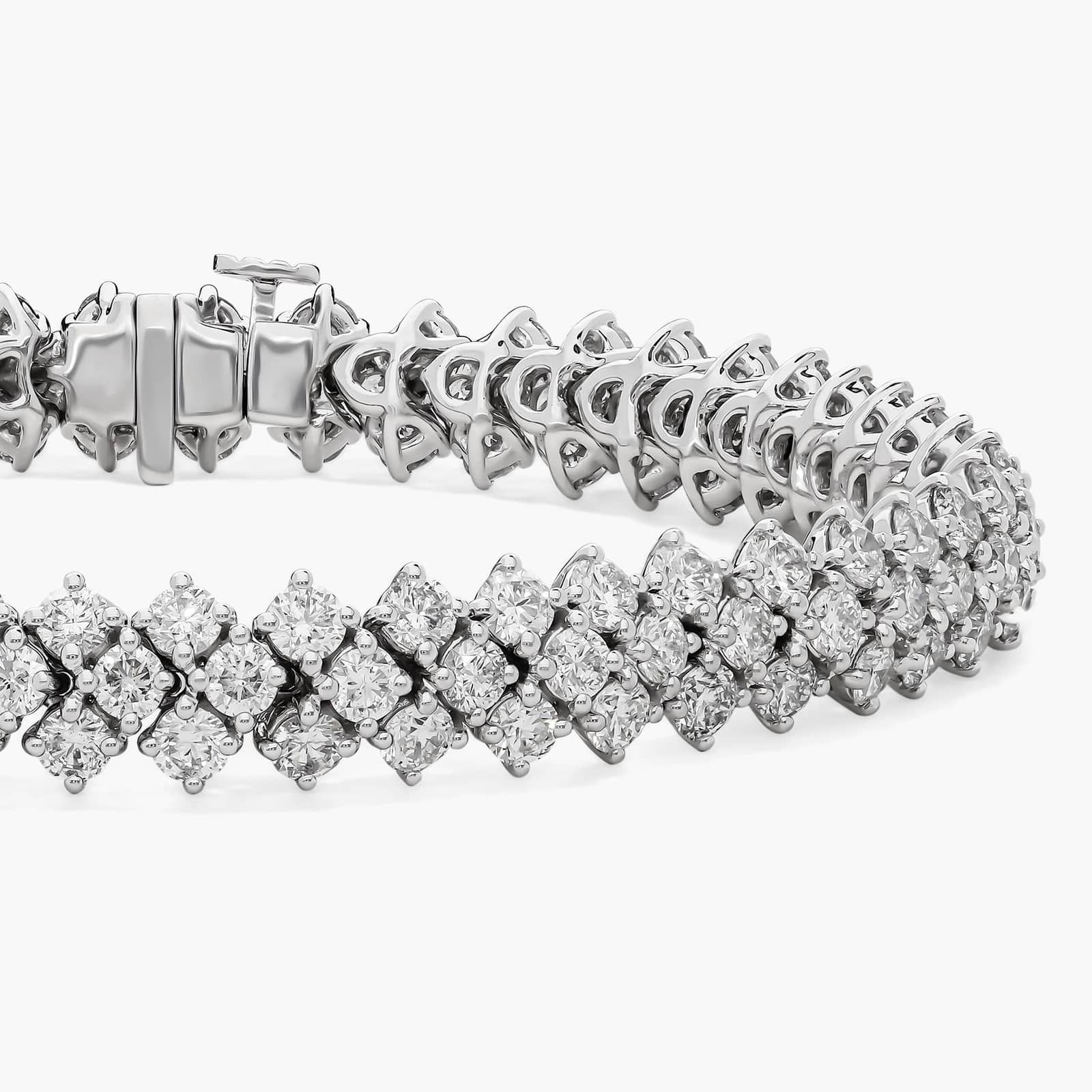 Celoray Custom 14K White Gold 3-Row Lab Tennis Diamond Bracelet 11cttw Celoray Custom 14K White Gold 3-Row Lab Tennis Diamond Bracelet 11cttw