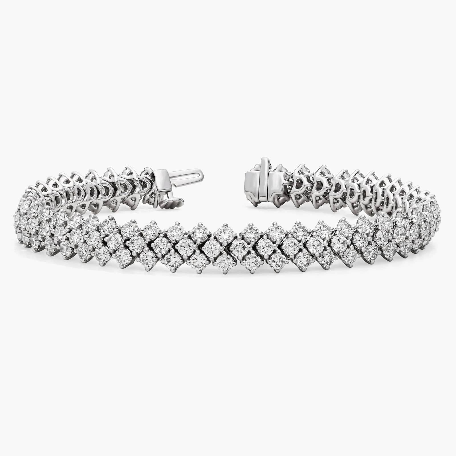 Celoray Custom 14K White Gold 3-Row Lab Tennis Diamond Bracelet 11cttw Celoray Custom 14K White Gold 3-Row Lab Tennis Diamond Bracelet 11cttw