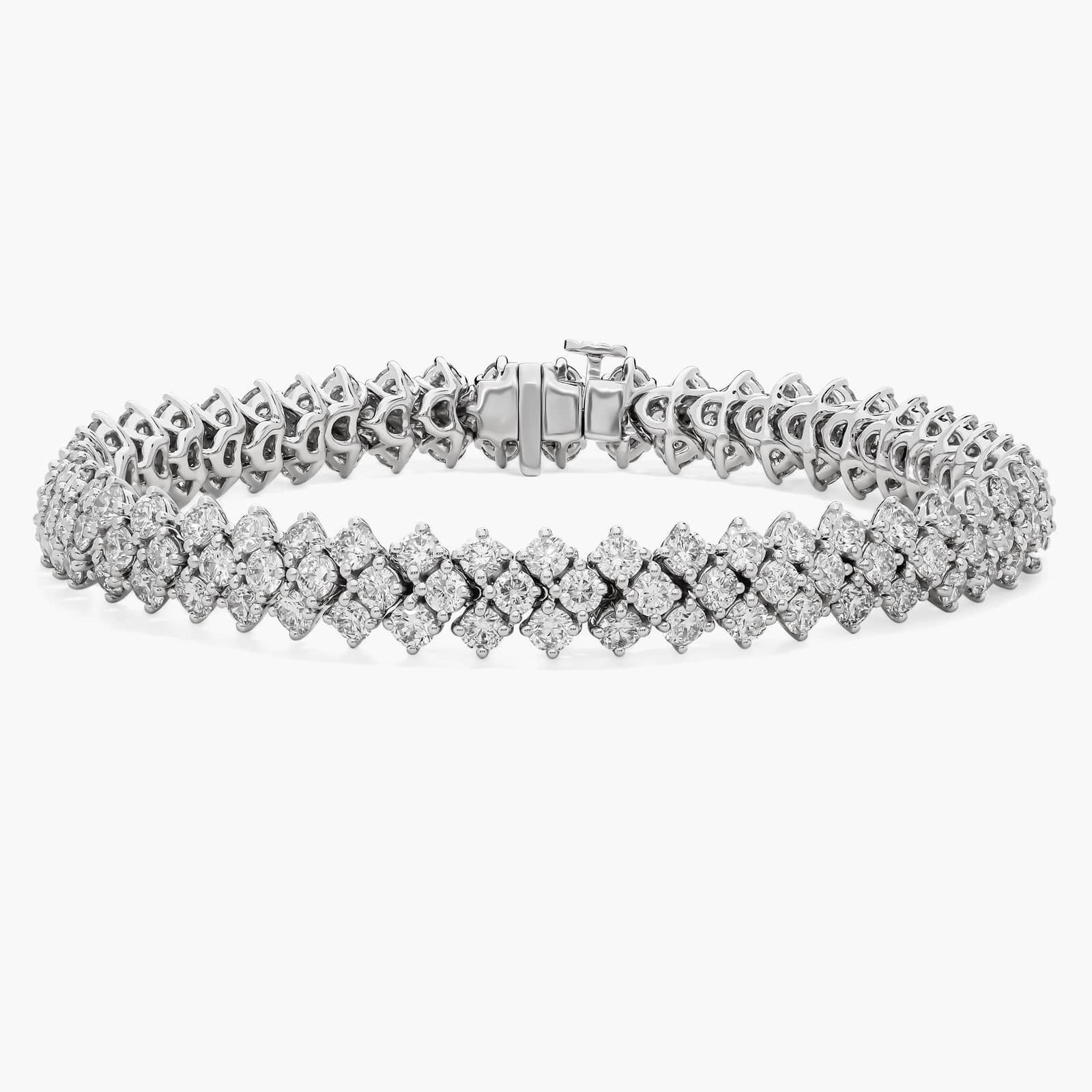 Celoray Custom 14K White Gold 3-Row Lab Tennis Diamond Bracelet 11cttw Celoray Custom 14K White Gold 3-Row Lab Tennis Diamond Bracelet 11cttw