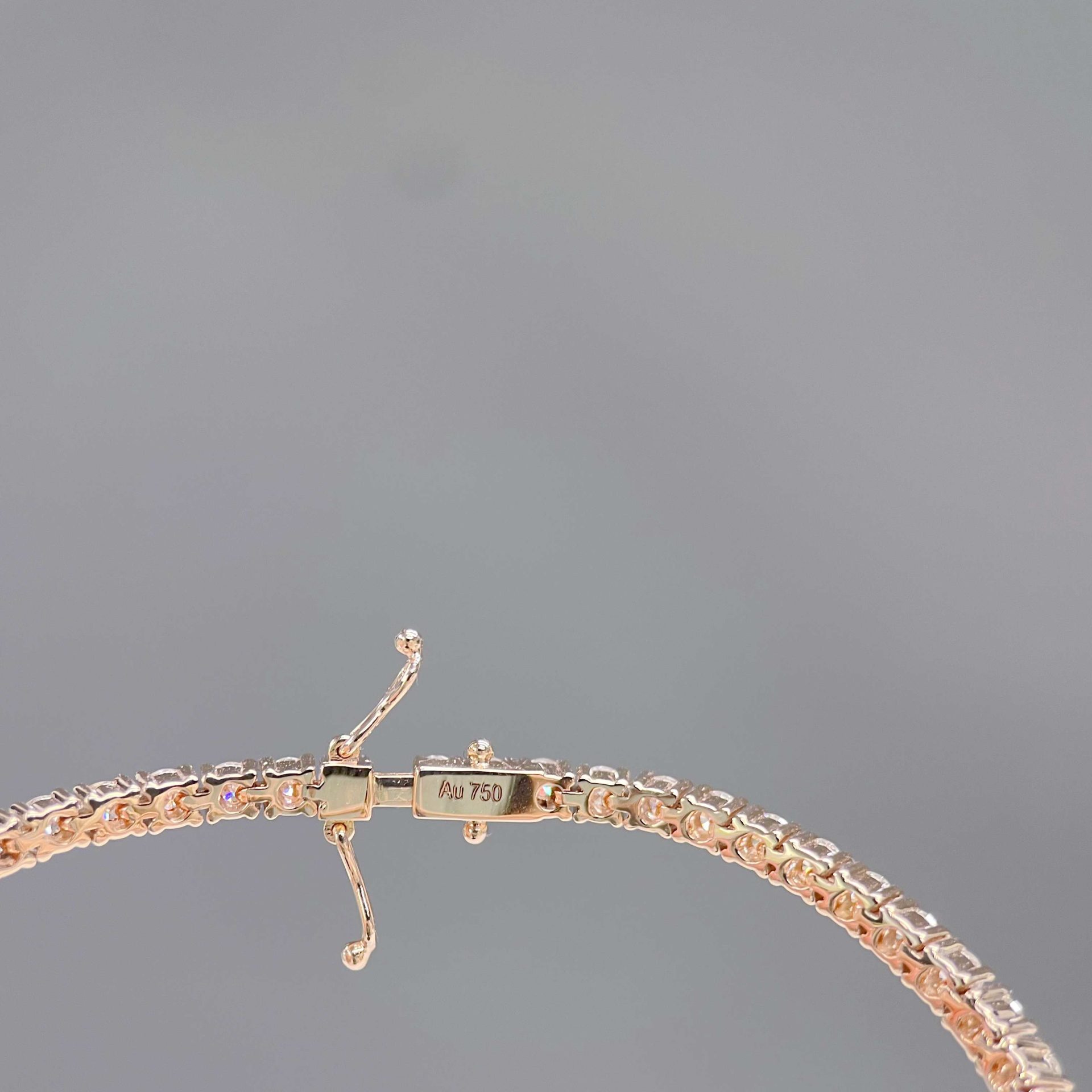 Celoray Custom 18K Rose Gold 3ctw Round Brilliant Lab Diamond Tennis Bracelet Celoray Custom 18K Rose Gold 3ctw Round Brilliant Lab Diamond Tennis Bracelet