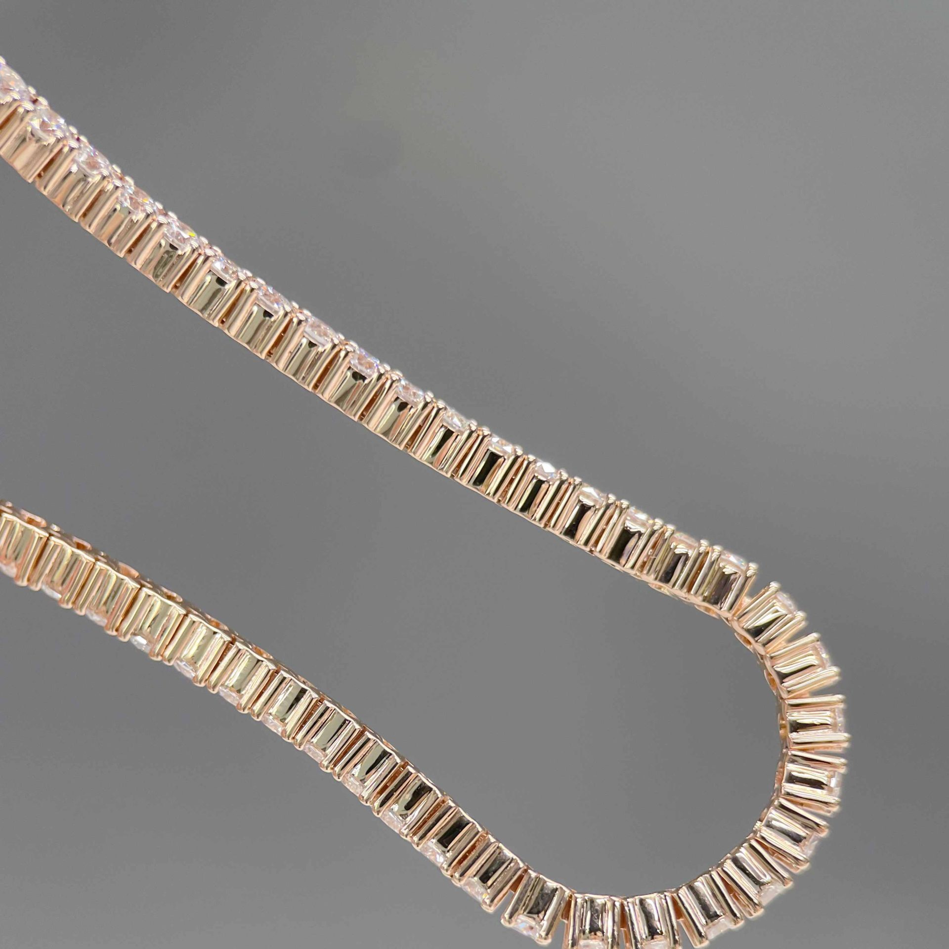 Celoray Custom 18K Rose Gold 3ctw Round Brilliant Lab Diamond Tennis Bracelet Celoray Custom 18K Rose Gold 3ctw Round Brilliant Lab Diamond Tennis Bracelet
