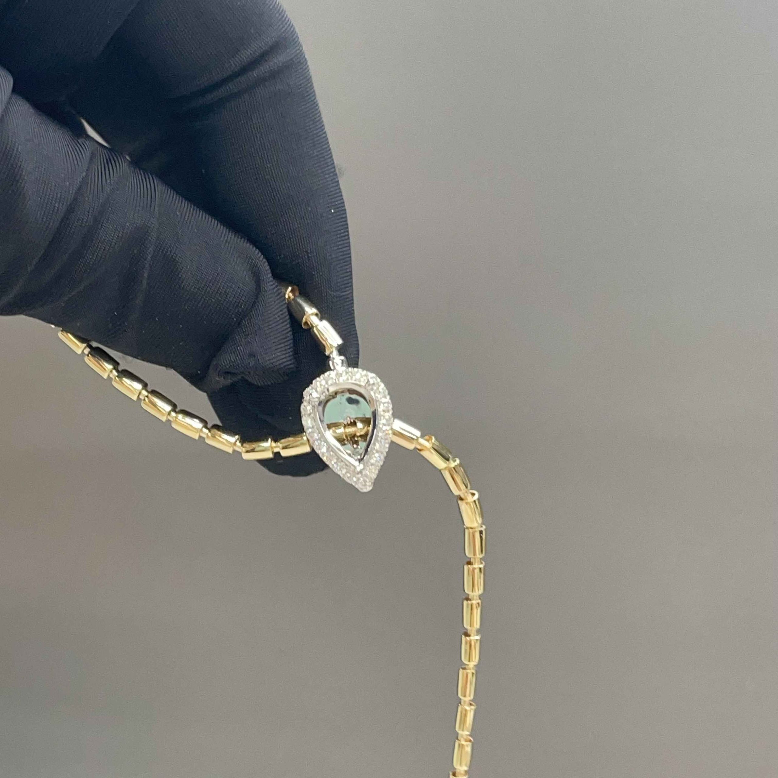 Celoray Custom 0.2ctw Cylinder Snake Link Chain Necklace In 9K Yellow Gold Celoray Custom 0.2ctw Cylinder Snake Link Chain Necklace In 9K Yellow Gold