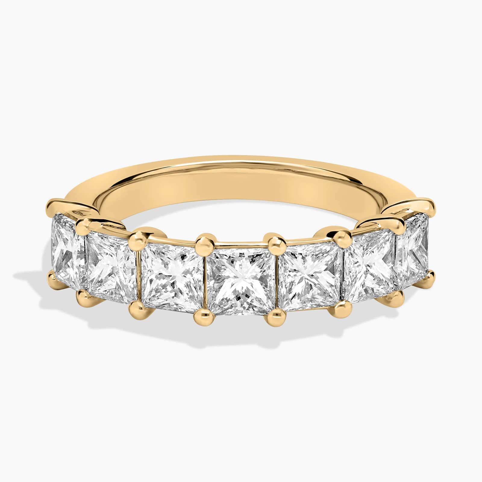 Celoray Custom 2CT Half Wedding Band Princess Diamond Anniversary Ring in 14K Yellow Gold Celoray Custom 2CT Half Wedding Band Princess Diamond Anniversary Ring in 14K Yellow Gold