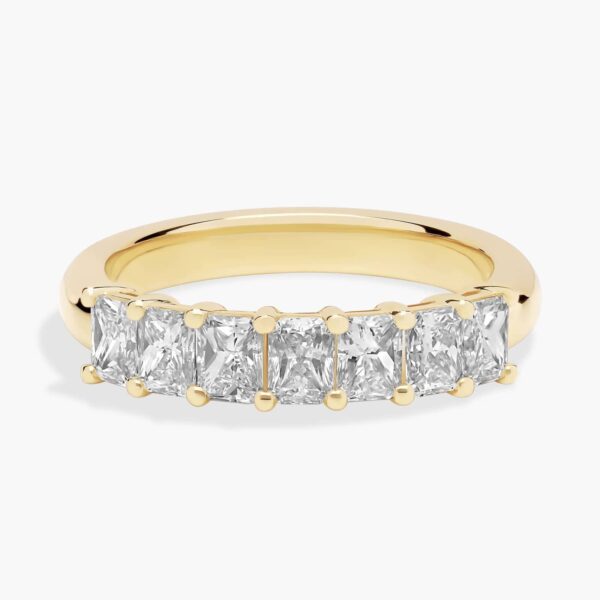 Celoray Custom 1CT Half Wedding Band Radiant Diamond Anniversary Ring in 14K Yellow Gold