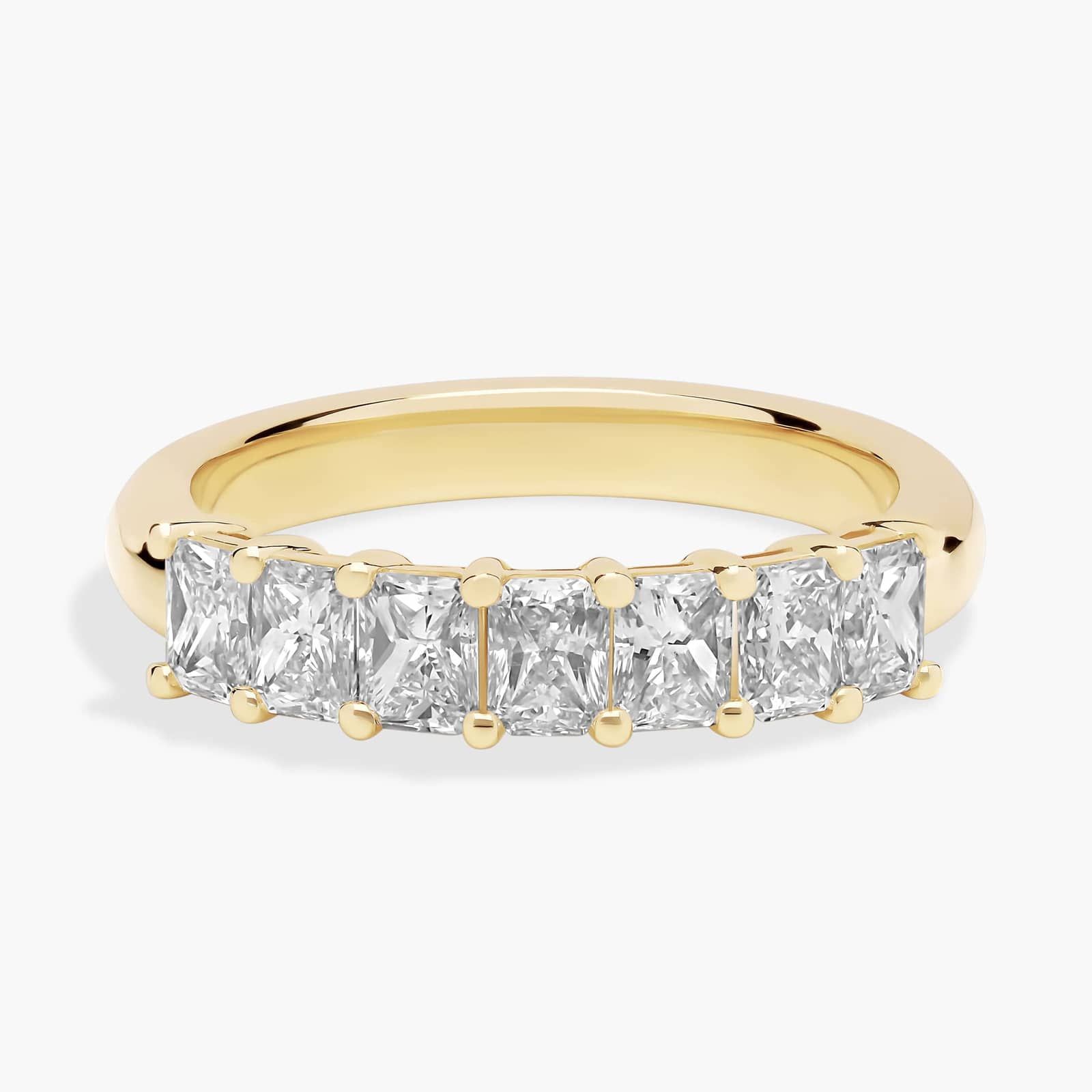 Celoray Custom 1CT Half Wedding Band Radiant Diamond Anniversary Ring in 14K Yellow Gold Celoray Custom 1CT Half Wedding Band Radiant Diamond Anniversary Ring in 14K Yellow Gold