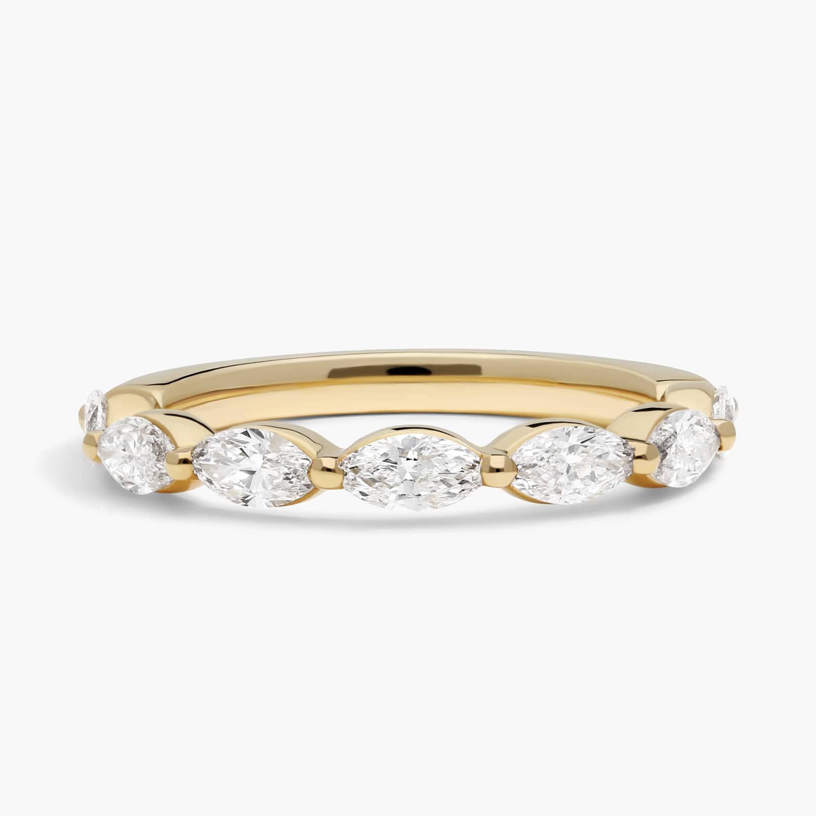Celoray Custom 1CT Half Wedding Band Marquise Diamond Anniversary Ring in 14K Yellow Gold Celoray Custom 1CT Half Wedding Band Marquise Diamond Anniversary Ring in 14K Yellow Gold