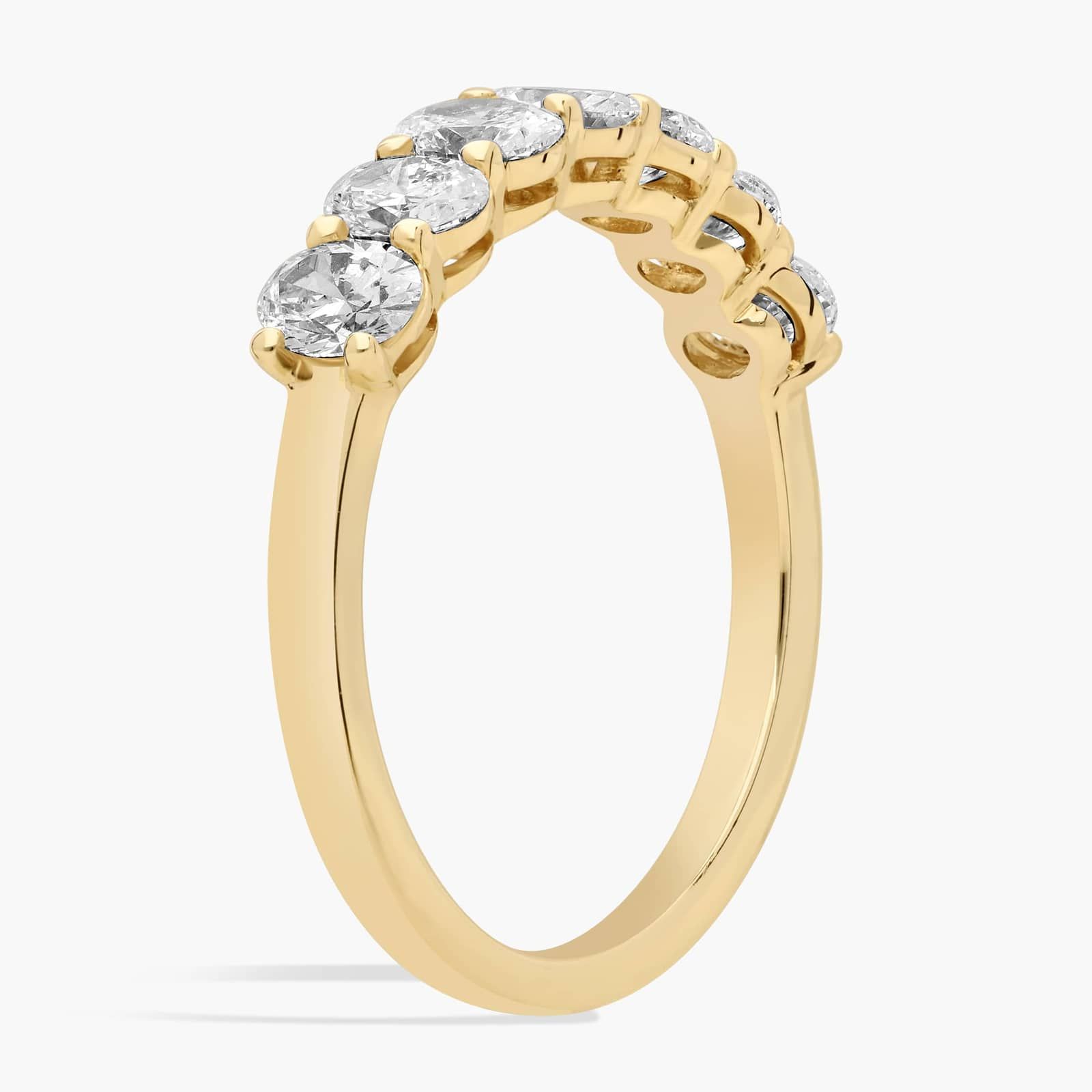 Celoray Custom 1CT Half Wedding Band Oval Diamond Anniversary Ring in 14K Yellow Gold Celoray Custom 1CT Half Wedding Band Oval Diamond Anniversary Ring in 14K Yellow Gold