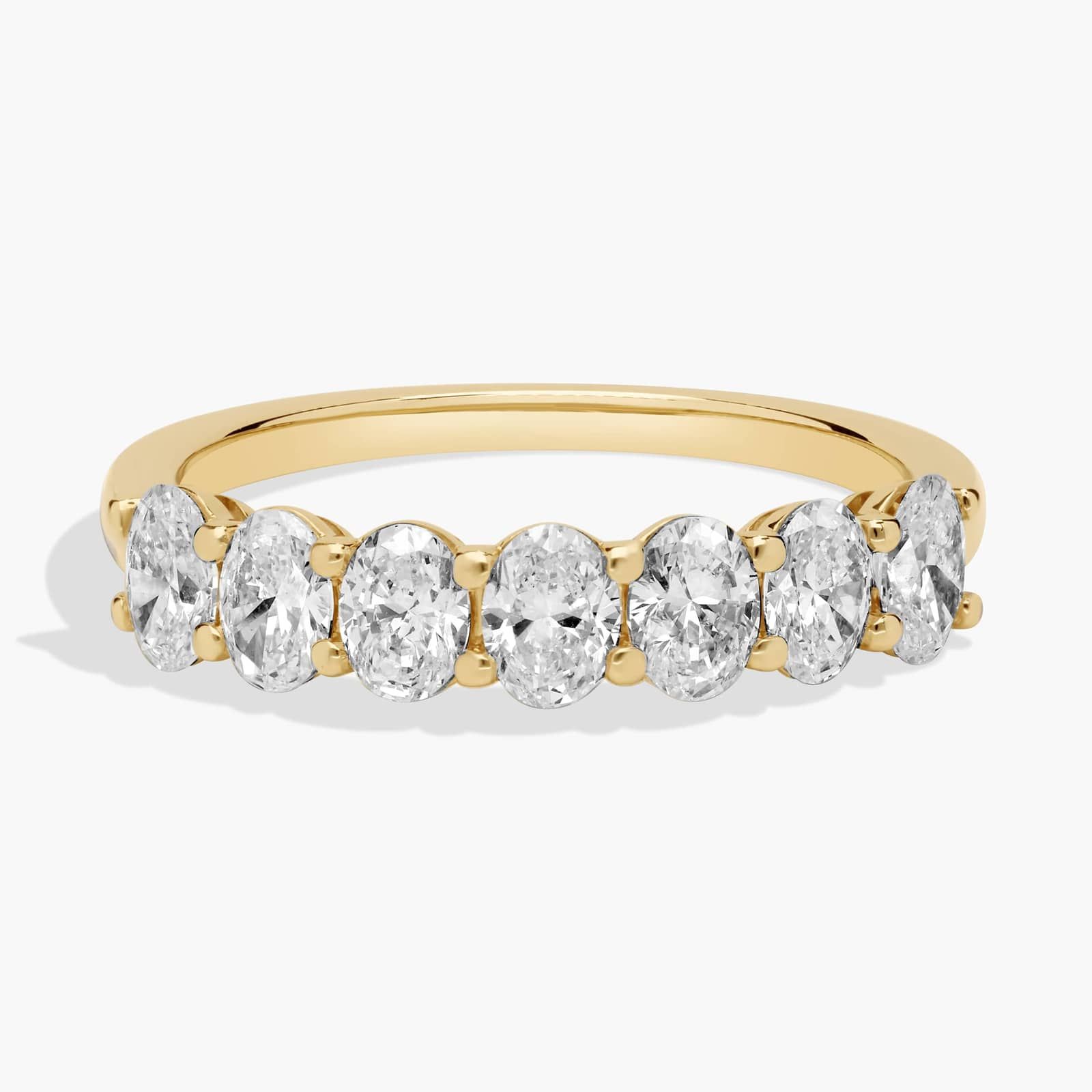 Celoray Custom 1CT Half Wedding Band Oval Diamond Anniversary Ring in 14K Yellow Gold Celoray Custom 1CT Half Wedding Band Oval Diamond Anniversary Ring in 14K Yellow Gold