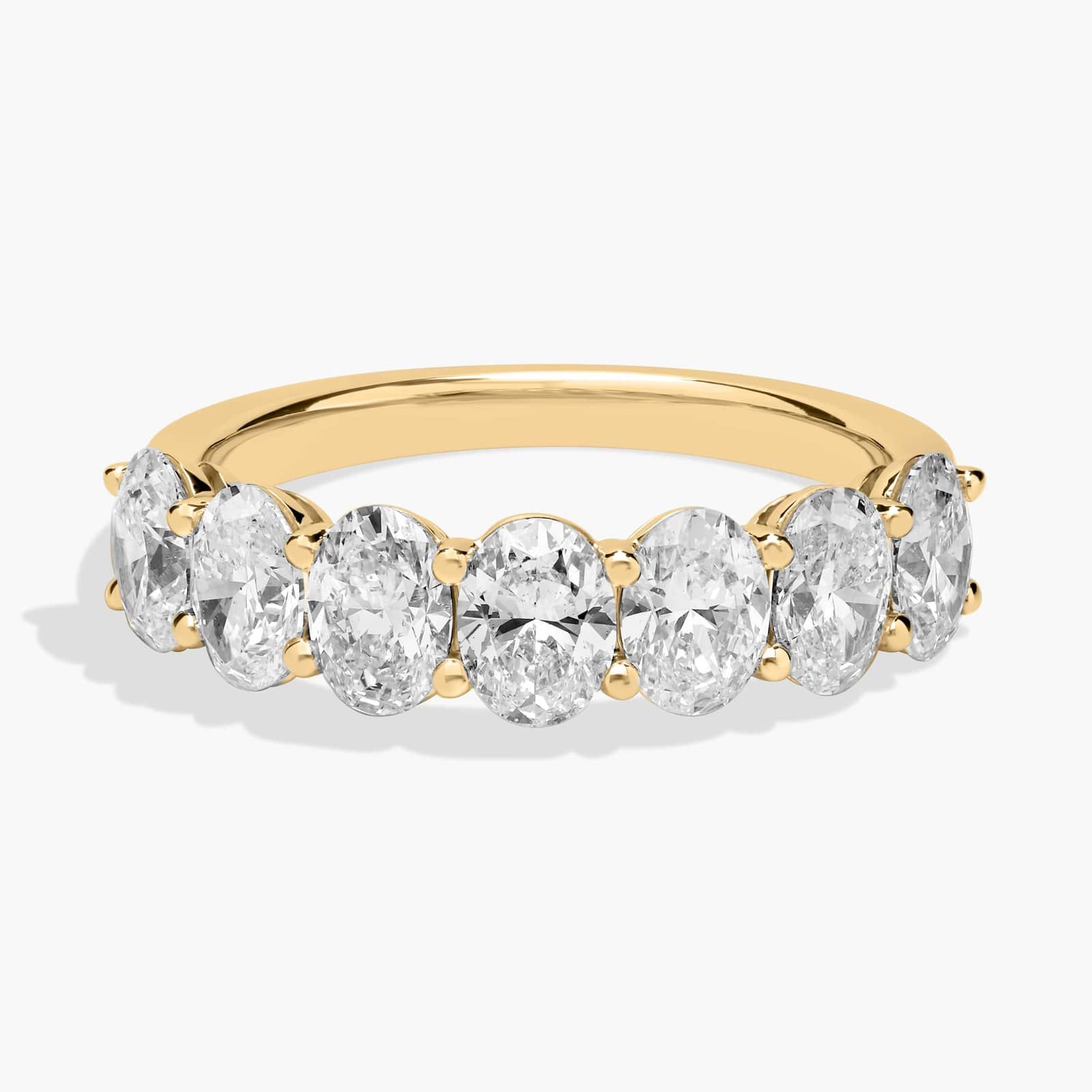 Celoray Custom 2CT Half Wedding Band Oval Diamond Anniversary Ring in 14K Yellow Gold Celoray Custom 2CT Half Wedding Band Oval Diamond Anniversary Ring in 14K Yellow Gold