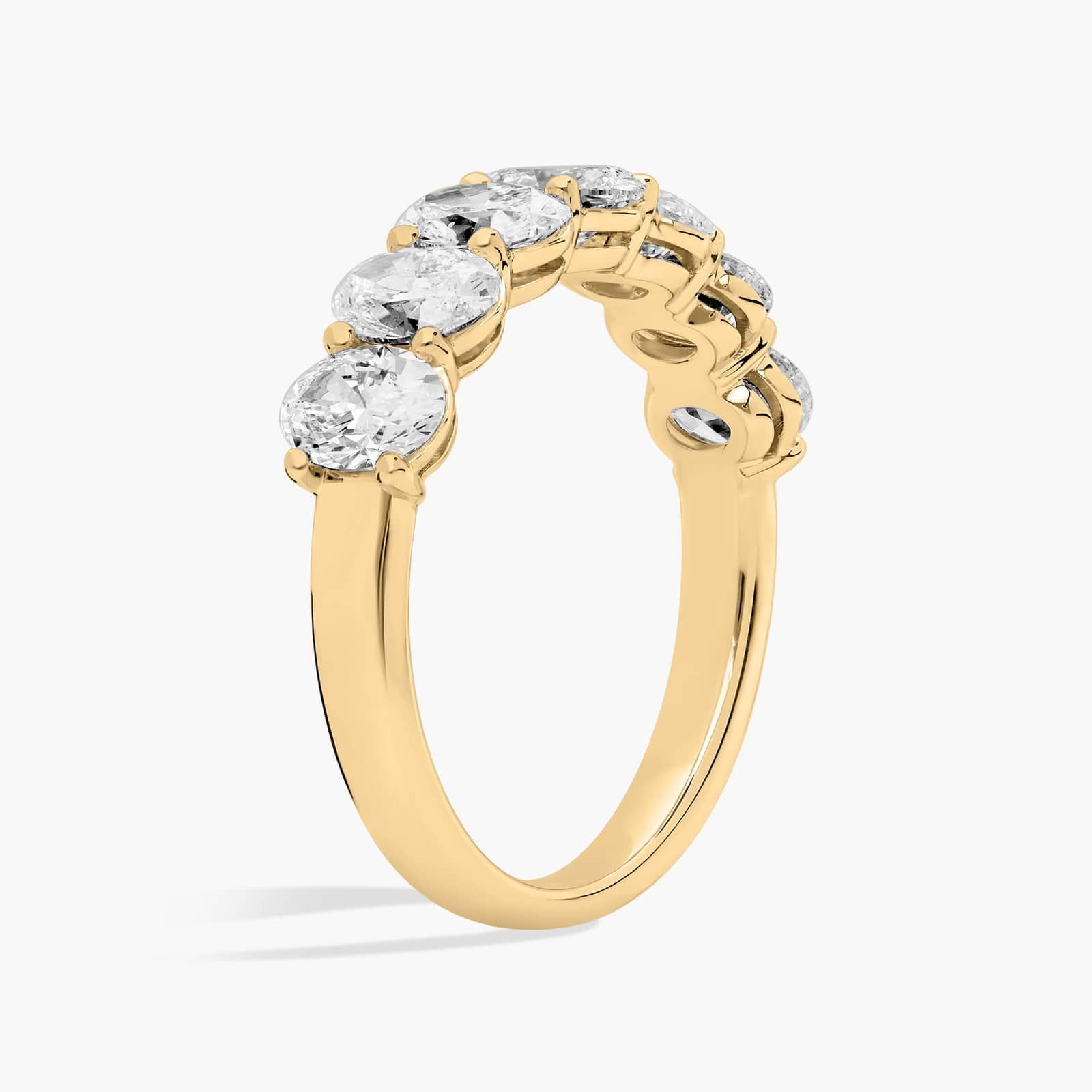 Celoray Custom 2CT Half Wedding Band Oval Diamond Anniversary Ring in 14K Yellow Gold Celoray Custom 2CT Half Wedding Band Oval Diamond Anniversary Ring in 14K Yellow Gold