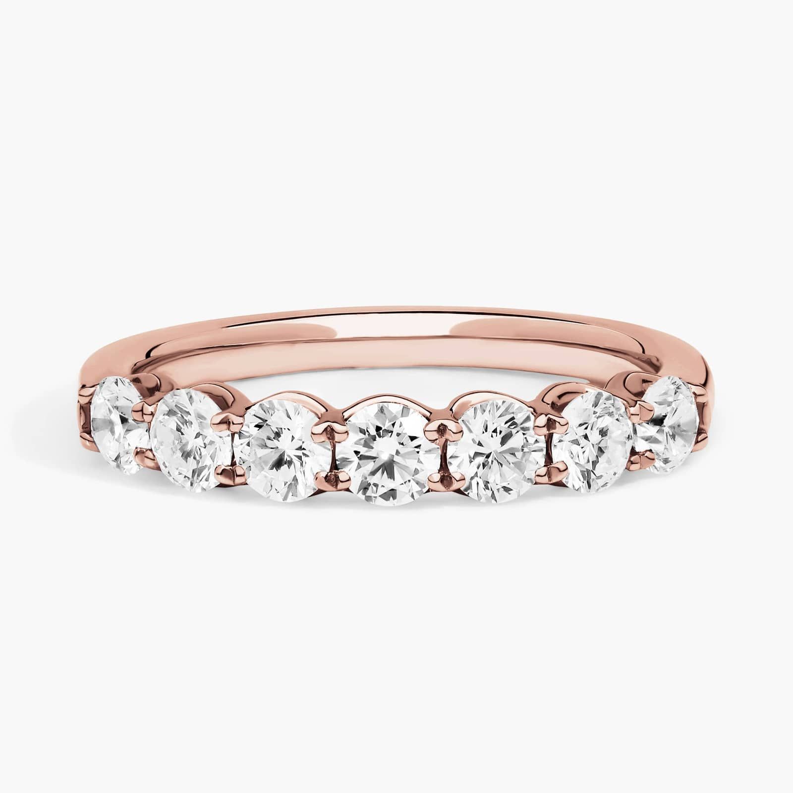 Celoray Custom 1CT Half Wedding Band Round Diamond Anniversary Ring in 14K Rose Gold Celoray Custom 1CT Half Wedding Band Round Diamond Anniversary Ring in 14K Rose Gold