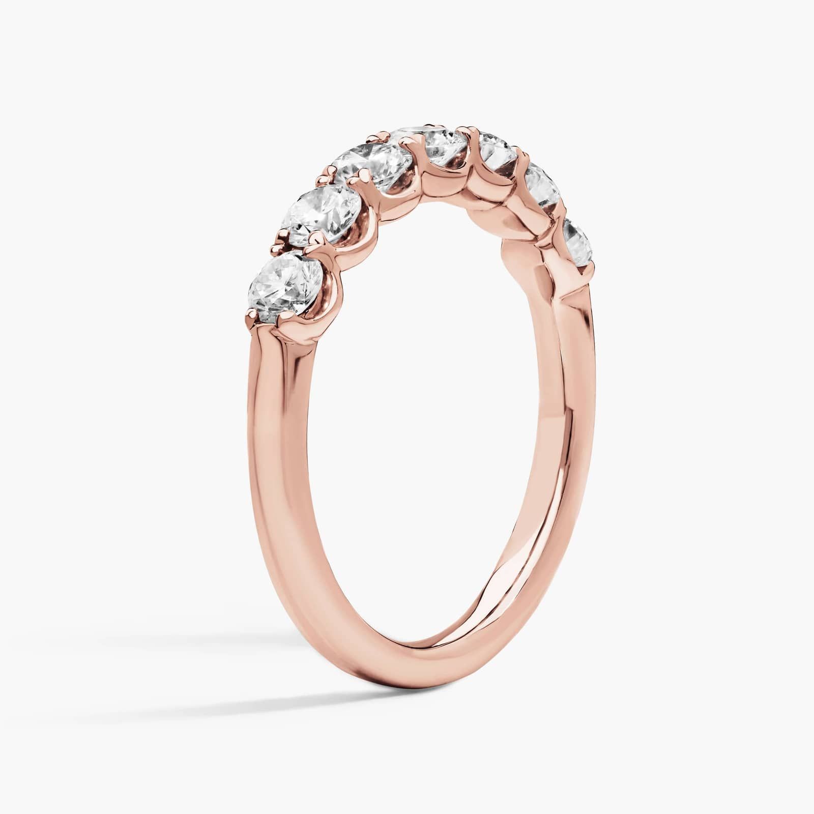 Celoray Custom 1CT Half Wedding Band Round Diamond Anniversary Ring in 14K Rose Gold Celoray Custom 1CT Half Wedding Band Round Diamond Anniversary Ring in 14K Rose Gold
