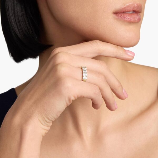 Celoray Custom 3CT Half Wedding Band Emerald Diamond Anniversary Ring in 14K Yellow Gold