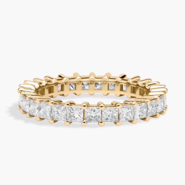 Celoray Customized 2ct Wedding Band Princess Cut Eternity Diamond Ring In 14K Yellow Gold