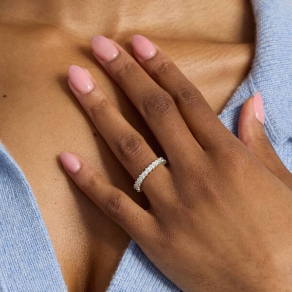 Celoray Customized 2ct Wedding Band Princess Cut Eternity Diamond Ring In 14K Yellow Gold