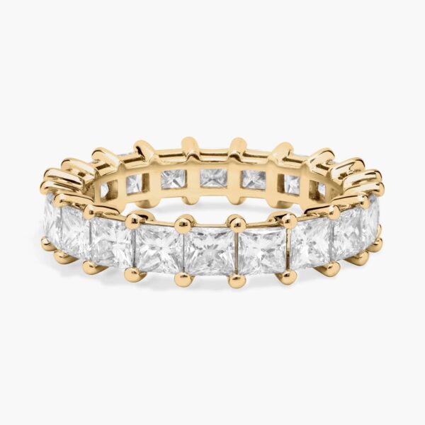 Celoray Customized 3ct Wedding Band Princess Cut Eternity Diamond Ring In 14K Yellow Gold
