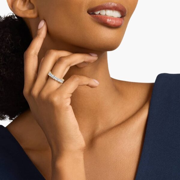 Celoray Customized 4ct Wedding Band Princess Cut Eternity Diamond Ring In 14K Yellow Gold