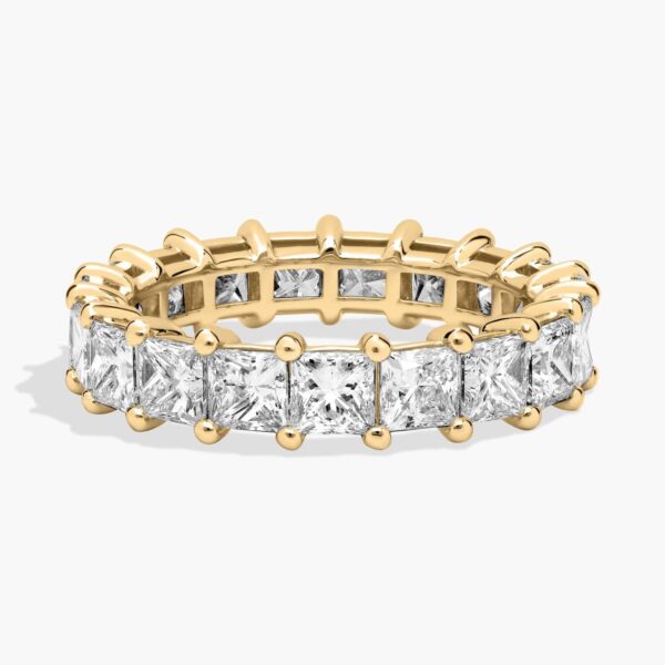 Celoray Customized 4ct Wedding Band Princess Cut Eternity Diamond Ring In 14K Yellow Gold