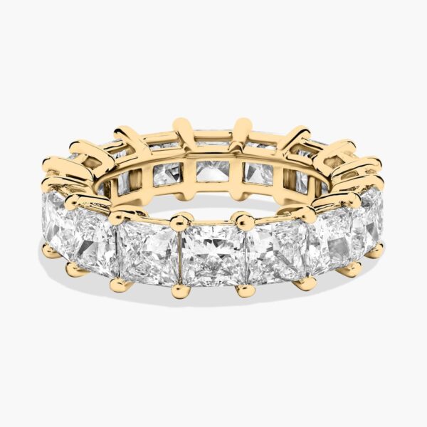 Celoray Customized 5ct Wedding Band Princess Cut Eternity Diamond Ring In 14K Yellow Gold